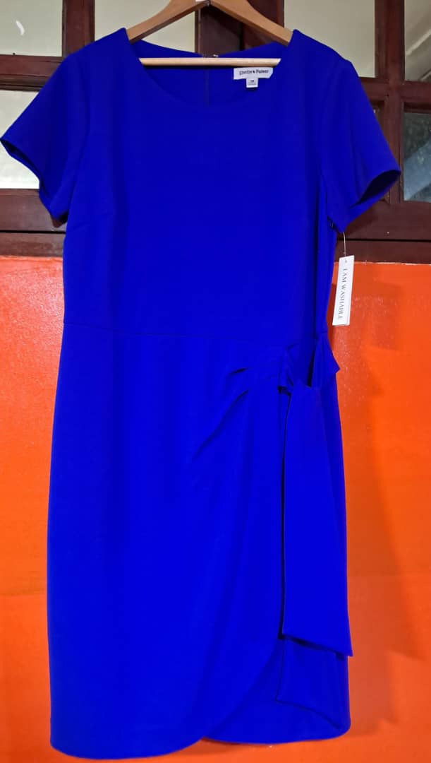Robe fourreau bleue à taille nouée Lauren Ralph Lauren