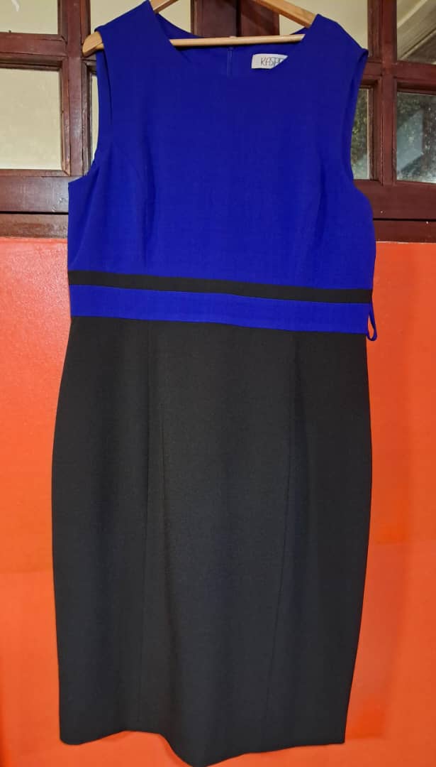 Robe fourreau bicolore sans manches