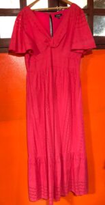 Robe longue Kensie rose en broderie anglaise